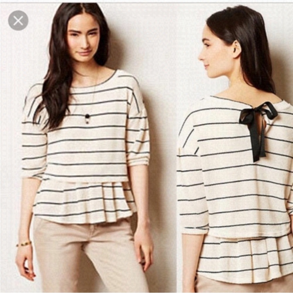 ANTHROPOLOGIE- Latitude Stripe Knit Top